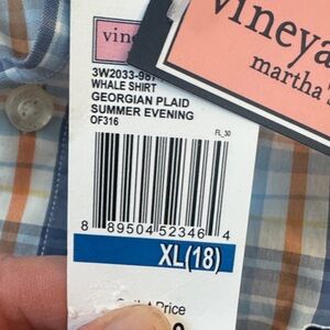 Vineyard Vines Kids Plaid Shirt - Blue and Orange
